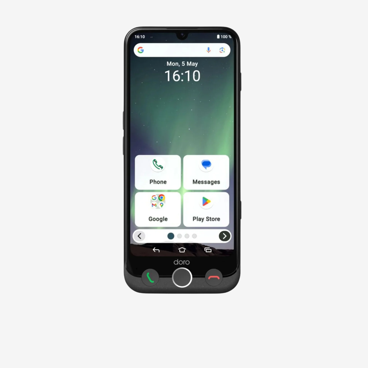 Smartphone with a user interface on a white background